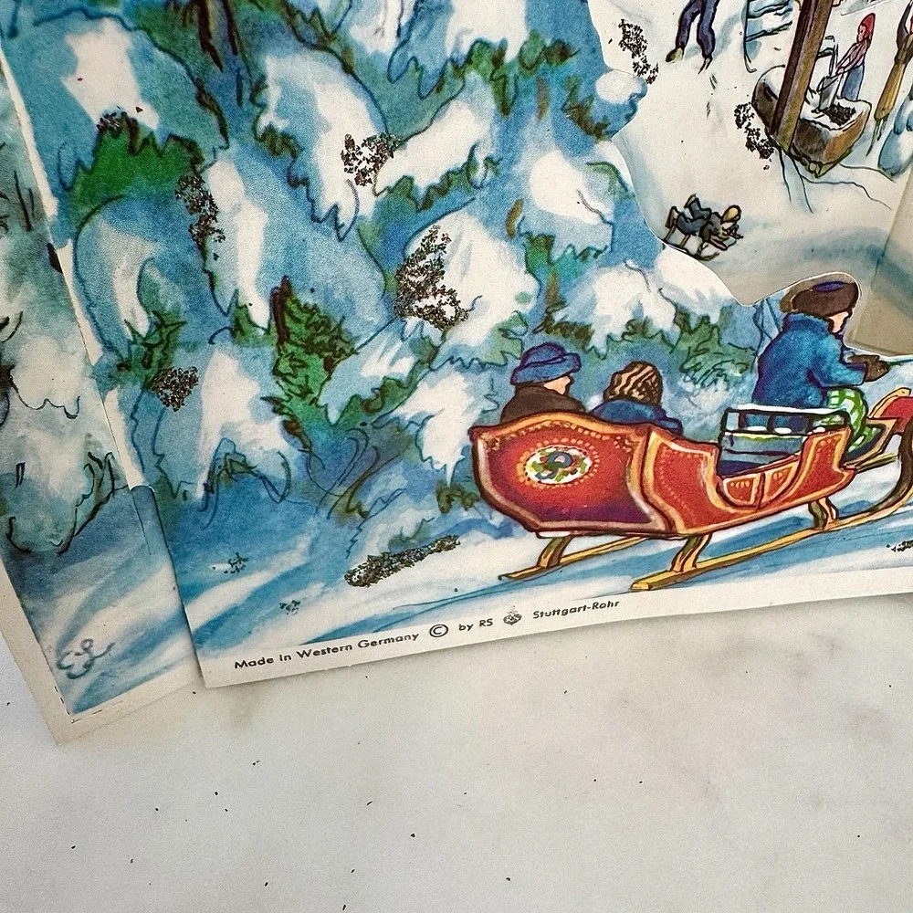 VTG Christmas Advent Calendar RS‎ Stuttgart Rohr West Germany Glitter New Nr 120
